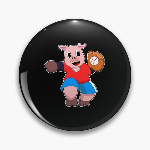 Item preview, Pig at Baseball with Baseball glove designed and sold by Snabdesign84.