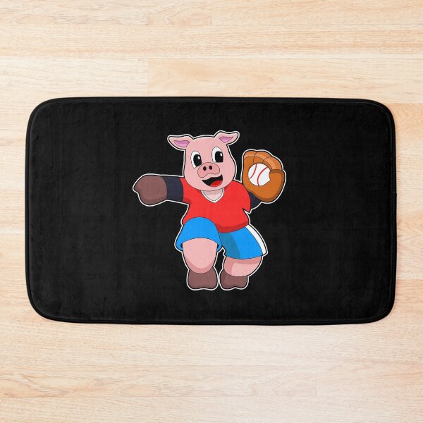 Item preview, Pig at Baseball with Baseball glove designed and sold by Snabdesign84.