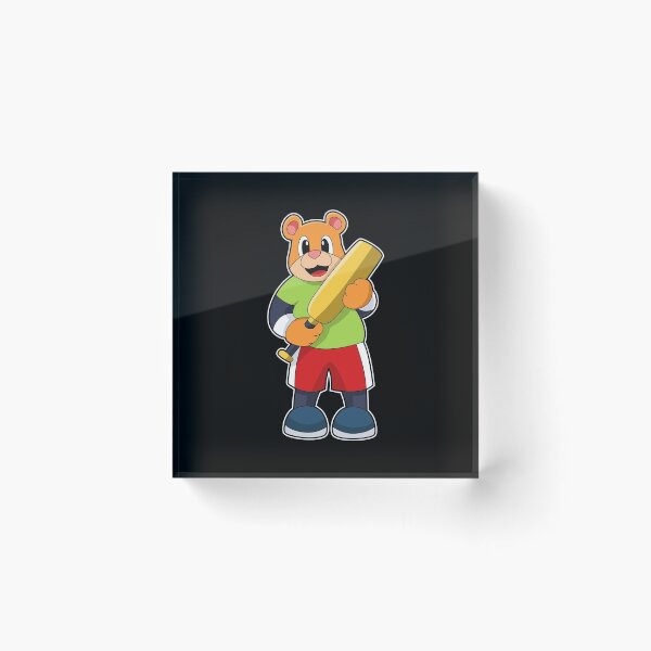 Item preview, Bear at Cricket with Cricket bat designed and sold by Snabdesign84.
