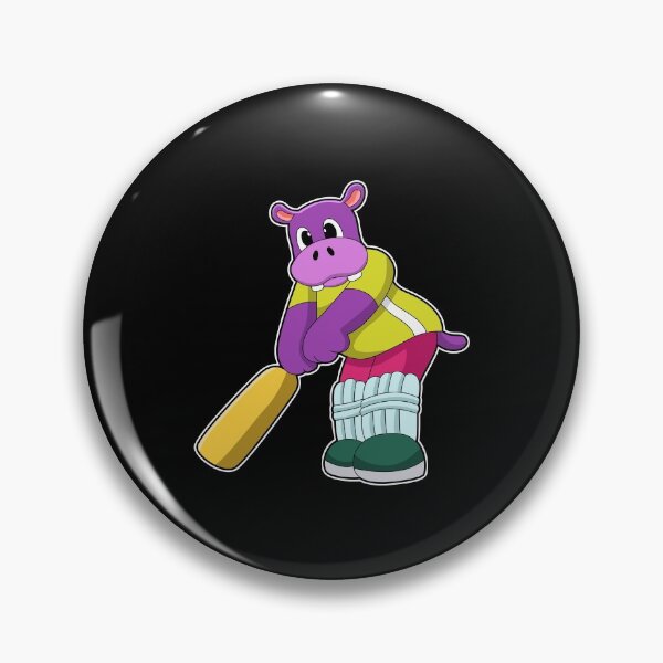 Artikelvorschau, Nilpferd beim Cricket mit Cricketschläger entworfen und verkauft von Snabdesign84.