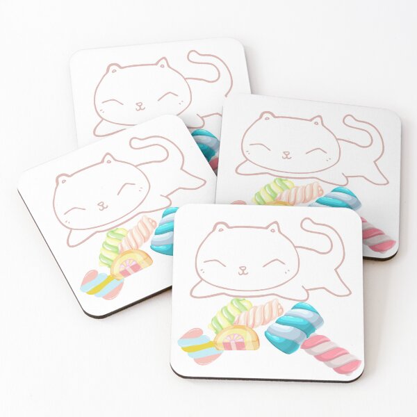 Item preview, Cute kitty cat on Marshmallows designed and sold by SuperKawaiiMoon.