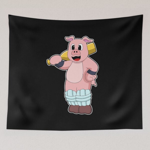 Item preview, Pig at Cricket with Cricket bat designed and sold by Snabdesign84.