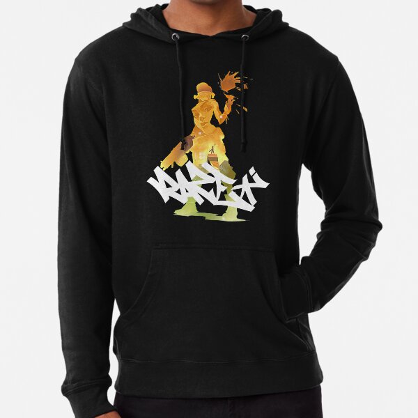 Raze Valorant Orange-Green Graffiti Tag Design Lightweight Hoodie