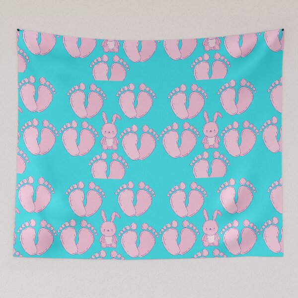 Item preview, Baby Foot Prints and Baby Rabbit  designed and sold by DINAH PHELMS ⭐ ⭐ ⭐ ⭐ ⭐.