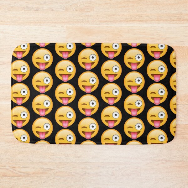 Item preview, Tongue Out Wink Face Emoji Mask, Button, Sticker designed and sold by wravelo.