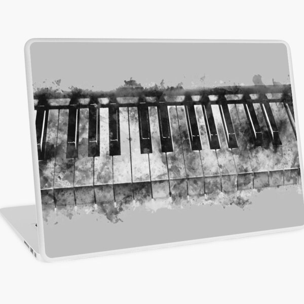 Item preview, Piano keyboard watercolor black and white inke designed and sold by Delphimages Art.