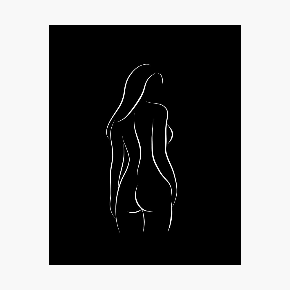 Minimalist Nude Line Art Woman Drawing - Easy On the Eyes Emma