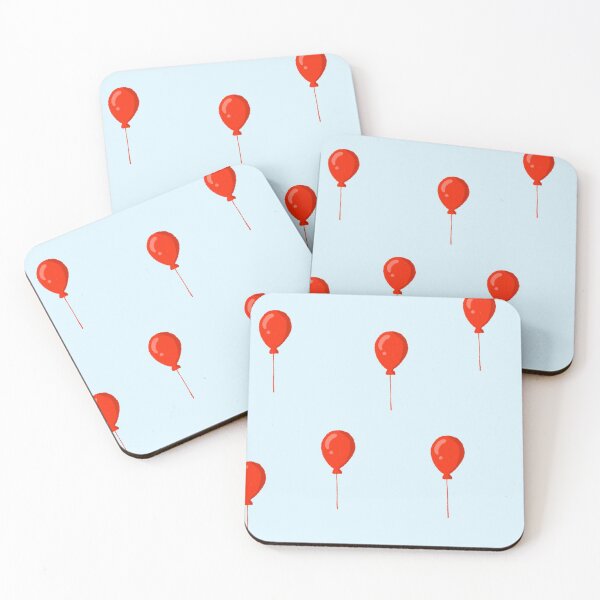 Item preview, Red balloon on blue background designed and sold by Jidapha.