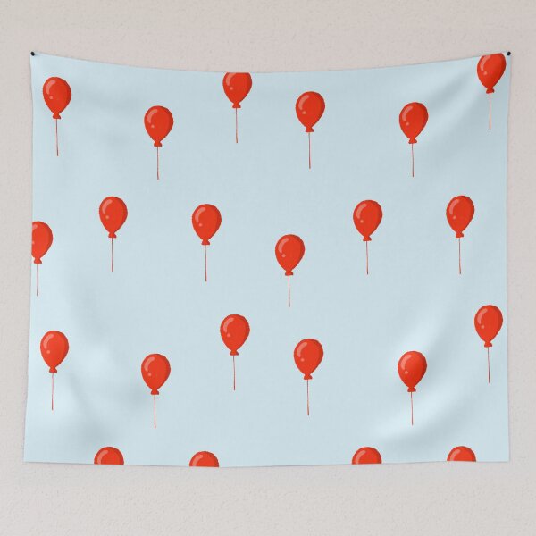 Item preview, Red balloon on blue background designed and sold by Jidapha.