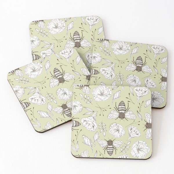Item preview, Honey Bee and Lisianthus Pattern designed and sold by Laura Maxwell.
