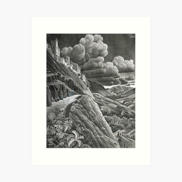 Castrovalva (Mountain Village), by M.C. Escher Art Print
