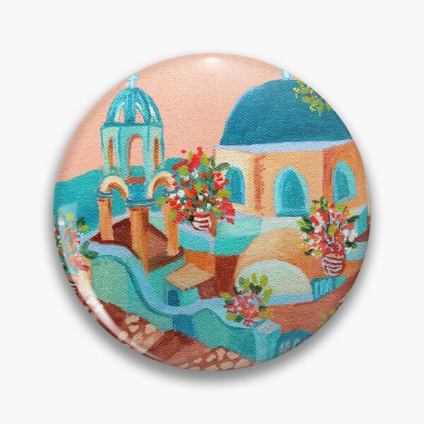 Item preview, Sunkissed Santorini - Handillustrated Travel Inspired Print designed and sold by CrackPotByCPS.