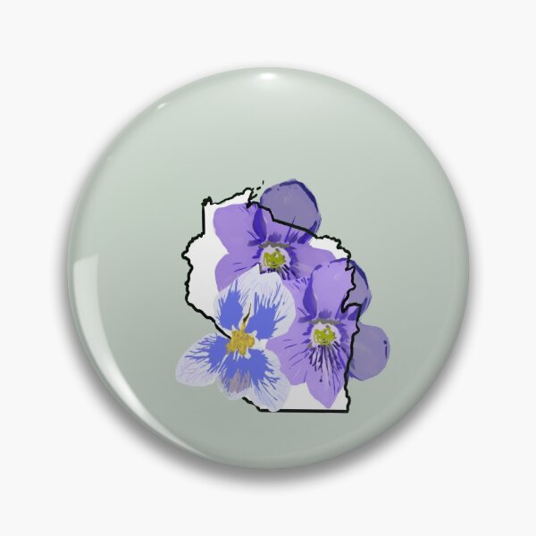 Item preview, Wisconsin State Outline with Common Blue Violet   designed and sold by girljohnny.