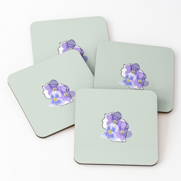 Item preview, Wisconsin State Outline with Common Blue Violet   designed and sold by girljohnny.