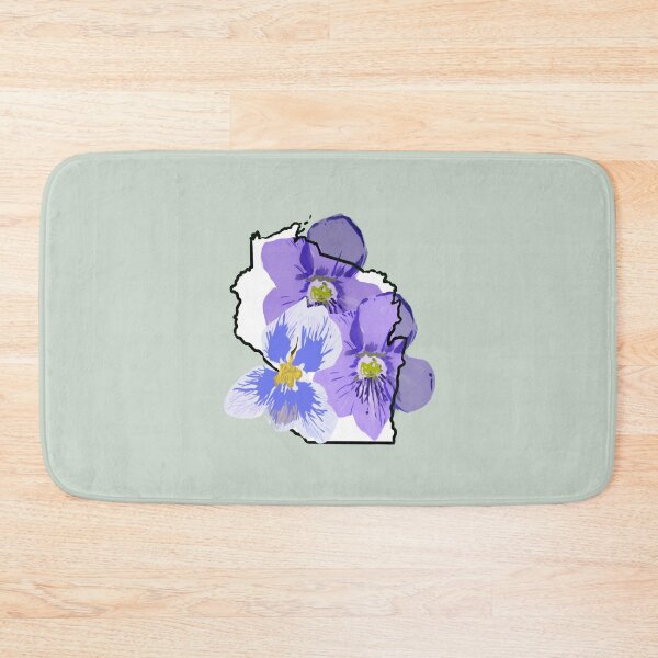 Item preview, Wisconsin State Outline with Common Blue Violet   designed and sold by girljohnny.