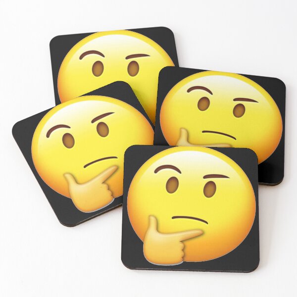Item preview, Thinking Face Emoji Mask, Button, and Sticker  designed and sold by wravelo.