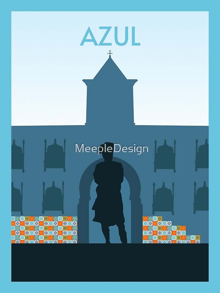 "Azul Board Games Minimalist Travel Poster Style Board Game Art