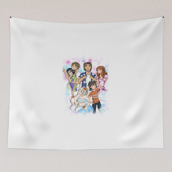 Item preview, Menma and her friends floral illustration designed and sold by Noemi Falcó Ilustraciones.