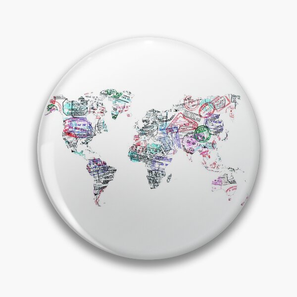 Item preview, Passport stamps visas map designed and sold by Delphimages Art.