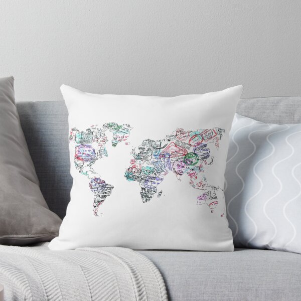 Item preview, Passport stamps visas map designed and sold by Delphimages Art.