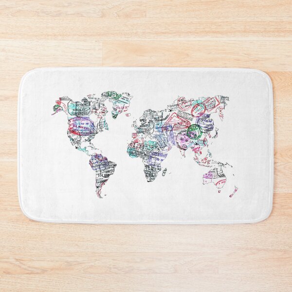 Item preview, Passport stamps visas map designed and sold by Delphimages Art.
