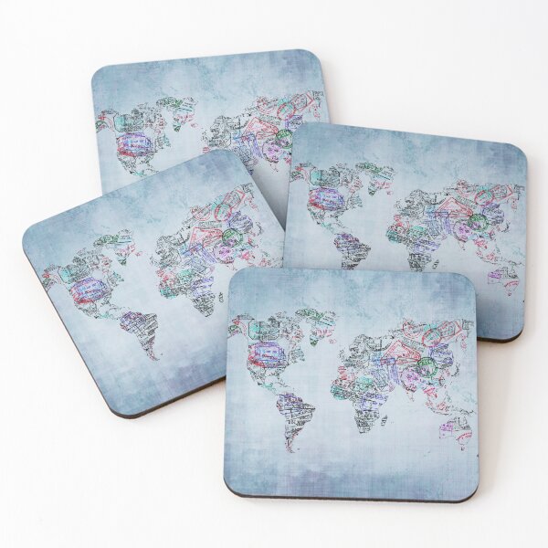 Item preview, Passport stamps visas map designed and sold by Delphimages Art.