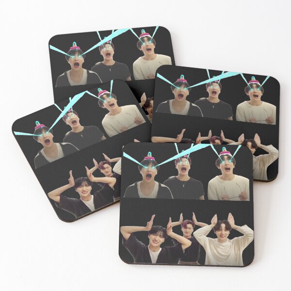 Item preview, San, Seonghwa and Yunho Ateez Cute Meme designed and sold by julietap1.