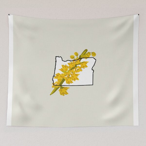 Item preview, Oregon State Outline with Oregon Grape Flower designed and sold by girljohnny.