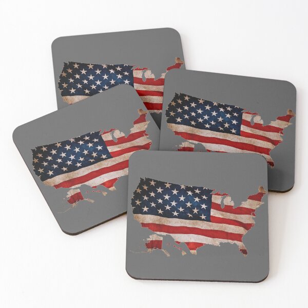 Item preview, American flag textured map designed and sold by Delphimages Art.