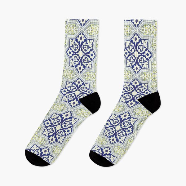 Item preview, Paving For Success Blue Yellow 17th Century Tile Pomegranate Pattern Original designed and sold by SpiritGifts.