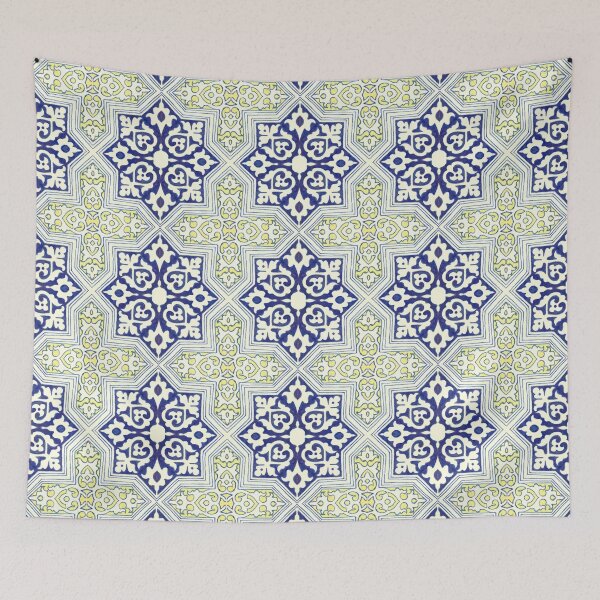 Item preview, Paving For Success Blue Yellow 17th Century Tile Pomegranate Pattern Original designed and sold by SpiritGifts.