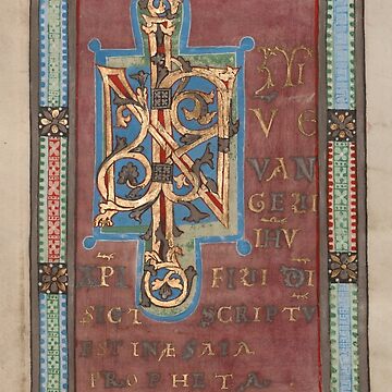 Artwork thumbnail, Decorated Incipit Page - Beginning of Mark's Gospel (1120 - 1140 AD) by SexyCodicology