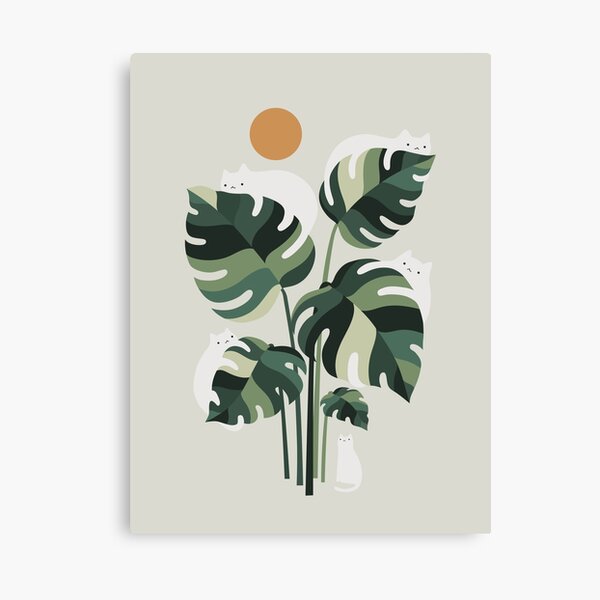 Cat and Plant 11 Canvas Print
