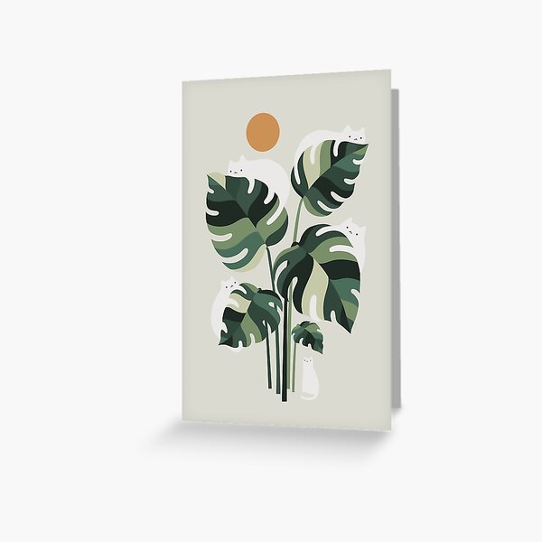 Cat and Plant 11 Greeting Card
