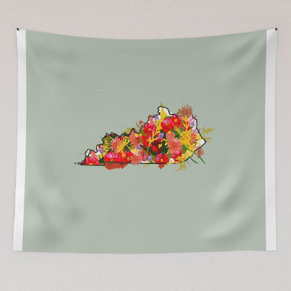 Item preview, Kentucky home outline with state flower giant goldenrod designed and sold by girljohnny.