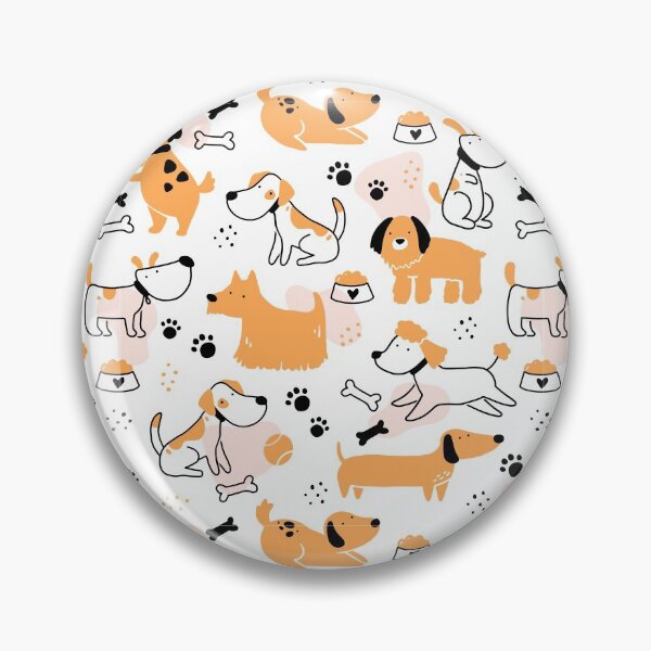 Item preview, Seamless Pattern Of Cute Dogs, Simple Colorful Design designed and sold by PandaSoul.