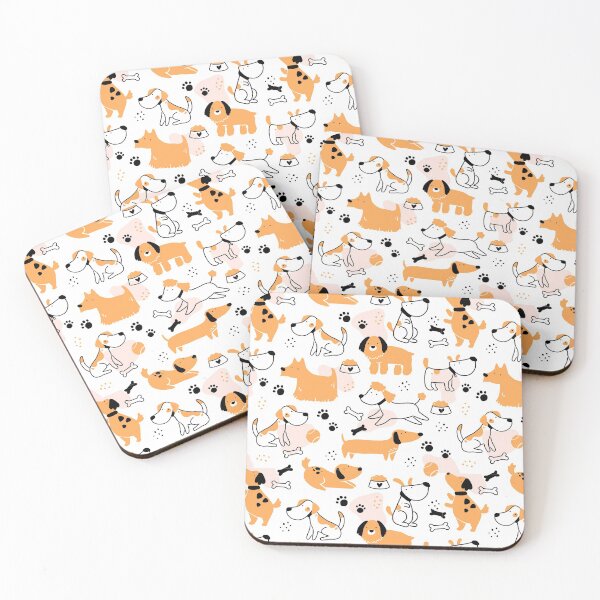 Item preview, Seamless Pattern Of Cute Dogs, Simple Colorful Design designed and sold by PandaSoul.