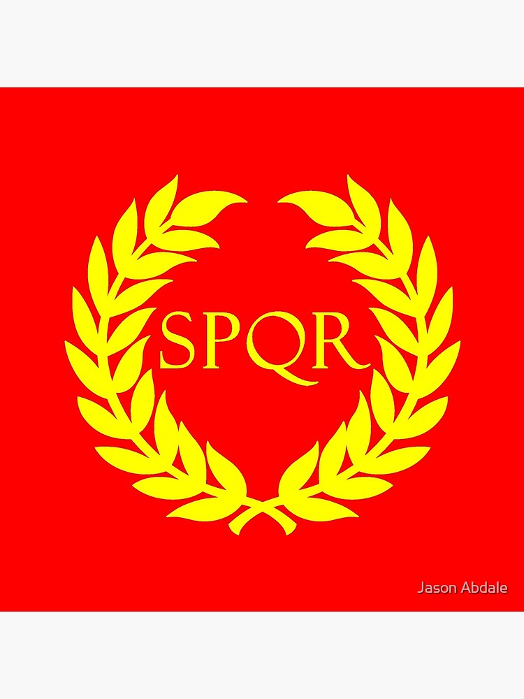 Ancient Rome Spqr Emblem Red And Yellow Photographic Print By Jrabdale Redbubble