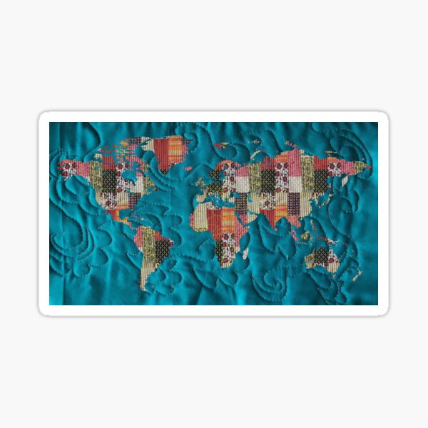 patchwork lit mag map Sticker