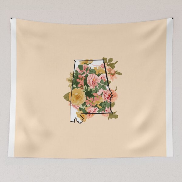 Item preview, Alabama home outline with the state flower, camellia designed and sold by girljohnny.