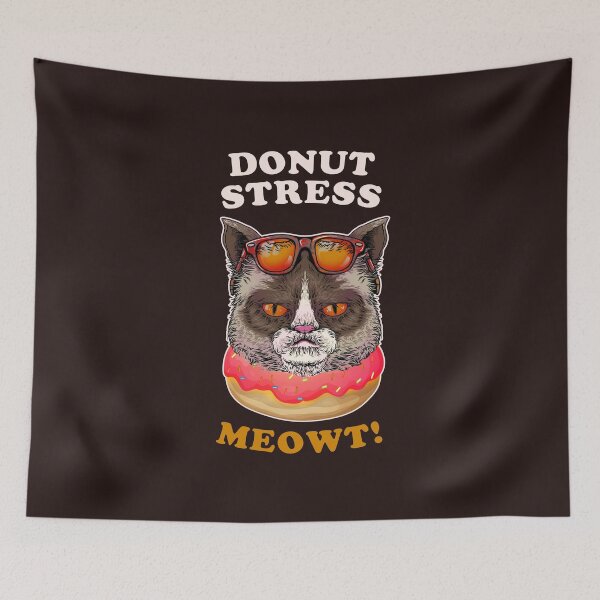 Item preview, Funny Cat Pun Donut Stress Meowt designed and sold by Uppercase Tees.