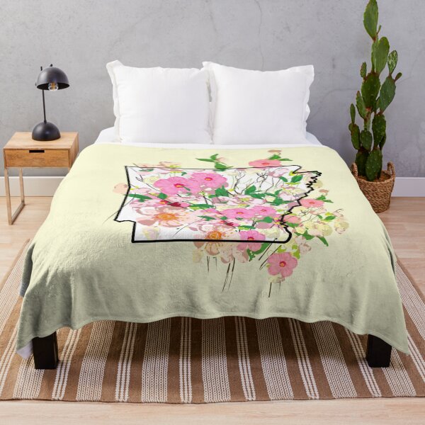 Item preview, Arkansas home outline apple blossom state flower designed and sold by girljohnny.