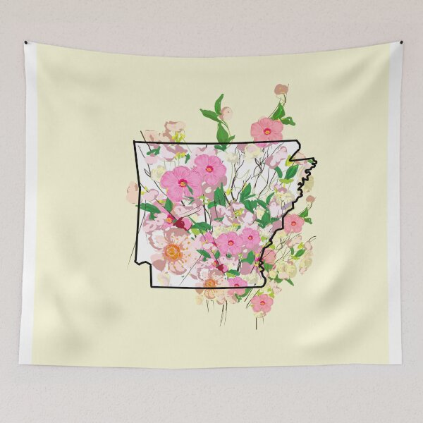 Item preview, Arkansas home outline apple blossom state flower designed and sold by girljohnny.