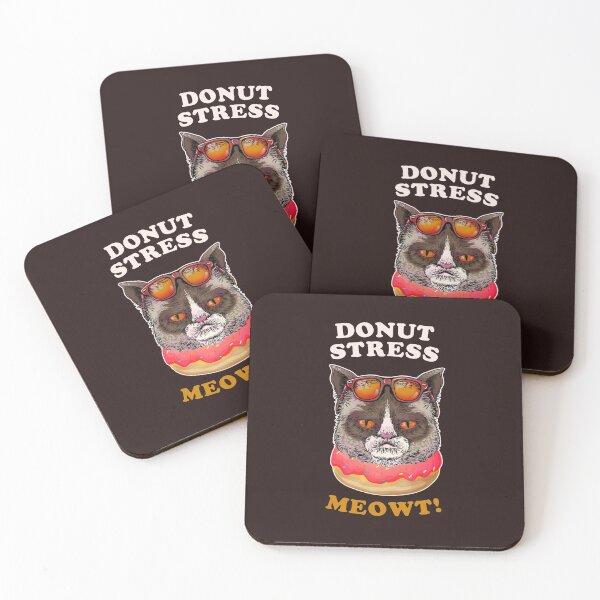 Artikelvorschau, Lustiges Katzenwortspiel Donut Stress Meowt entworfen und verkauft von Uppercase Tees.