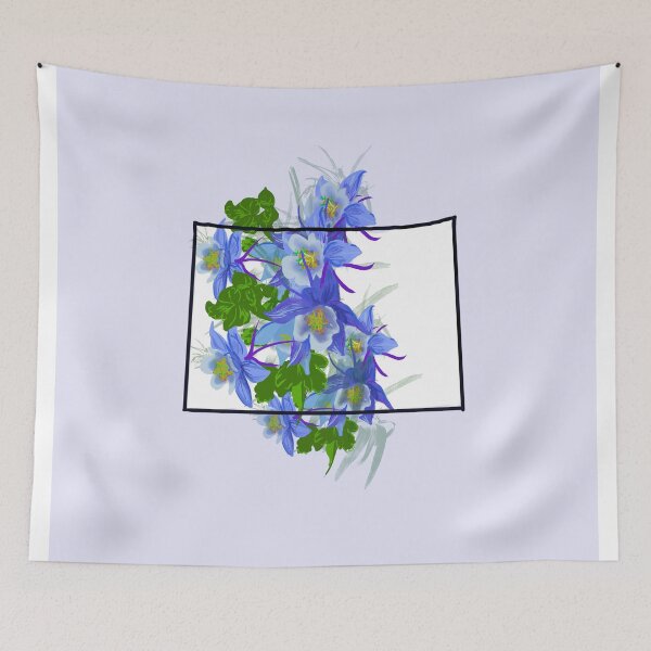 Item preview, Colorado home outline with state flower columbine  designed and sold by girljohnny.