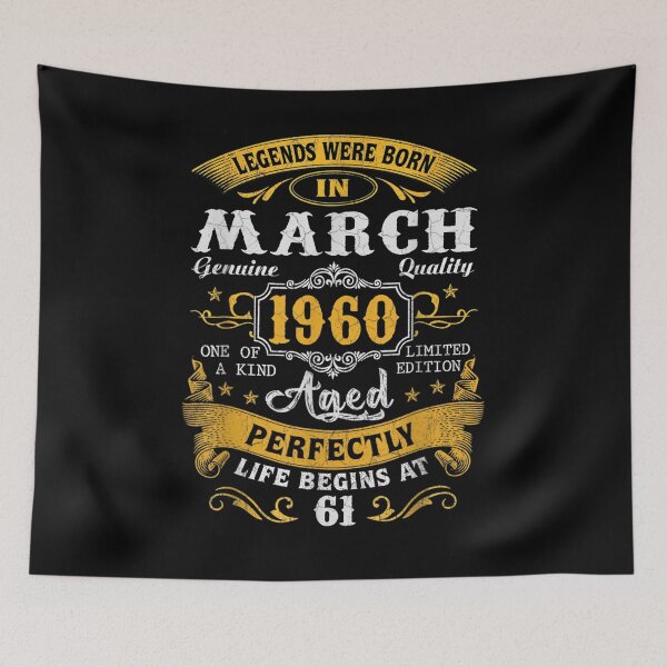 Item preview, Legends Were Born In March 1960 61st Birthday Gifts  designed and sold by avareid3.