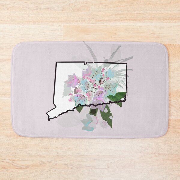 Item preview, Connecticut state outline with mountain lourey flower designed and sold by girljohnny.