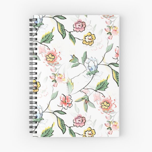 Item preview, Vintage Wallpaper Floral Pattern in Mustard Yellow Mauve Pink Light Blue Colors designed and sold by kmcs.