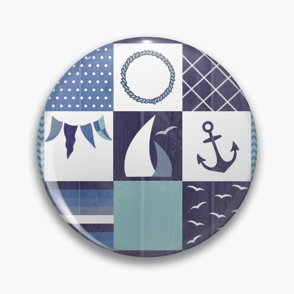 Item preview, Nautical Patchwork Squares Pattern designed and sold by HotHibiscus.