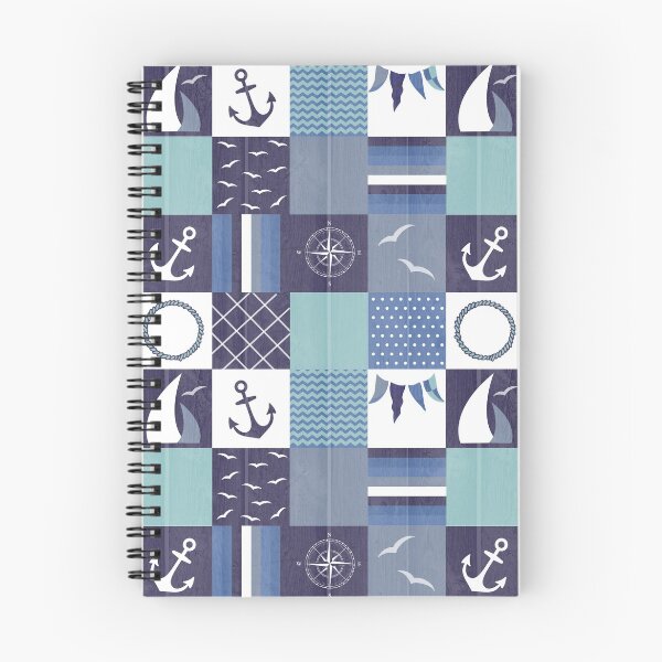 Item preview, Nautical Patchwork Squares Pattern designed and sold by HotHibiscus.